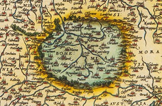 (Svatá říše římská národa německého, Střední Evropa, Čechy,…, Ortelius) GERMANIA.