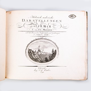(Čechy, hrady a zámky) Meissner, August Gottlieb: Historisch-malerische Darstellungen aus Böhmen von AG Meissner nebst XIV illuminierten Kupfertafeln nach Zeichnungen von FC Wolf. 