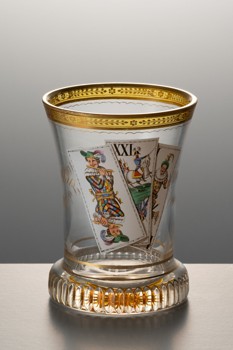 BIEDERMEIER BEAKER WITH CARDS