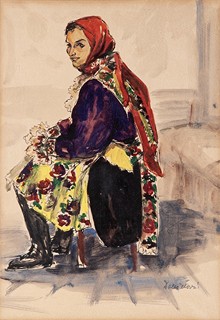 Míla Doleželová (1922 - 1993) - Žena v kroji