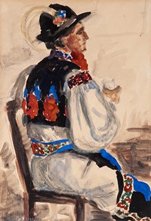 Míla Doleželová (1922 - 1993) - Muž v kroji