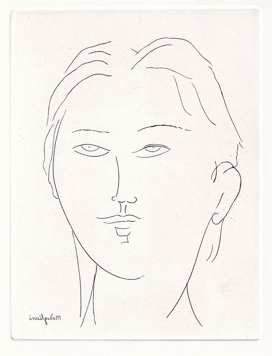 Amadeo Modigliani (1884 - 1920) - Hlava mladé ženy