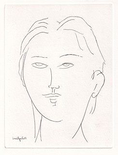 Amadeo Modigliani (1884 - 1920) - Hlava mladé ženy