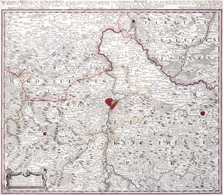 Johann Baptist Homann (1664 - 1724) -  Praha a její okolí