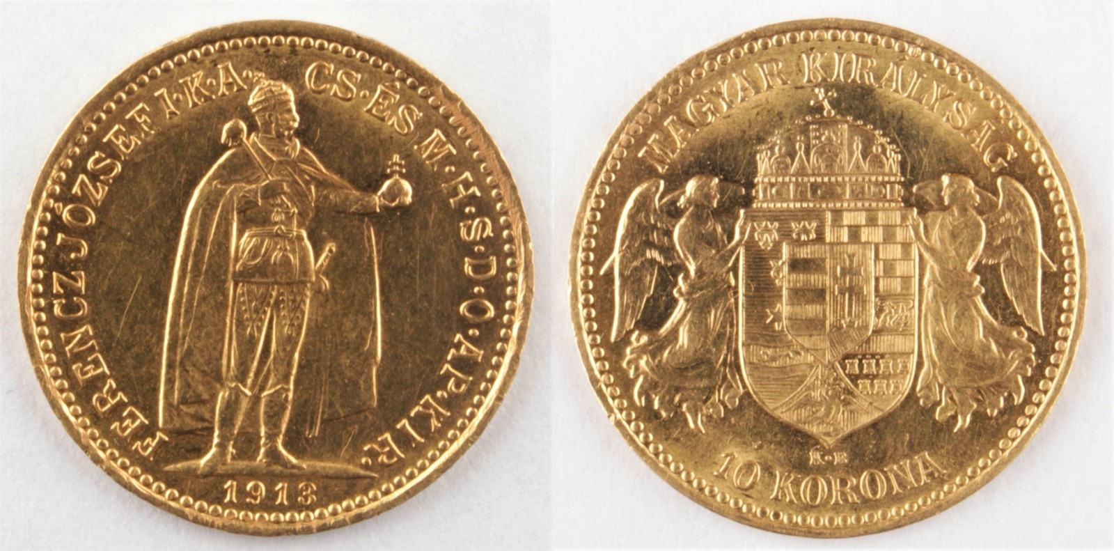 Zlatá mince: 10 Koruna 1913