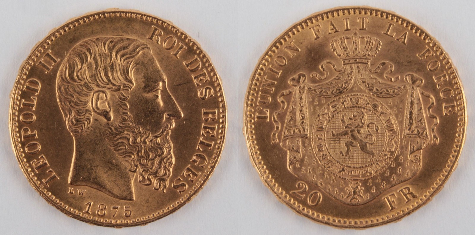 Zlatá mince: 20 Frank 1875