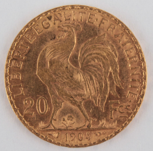 Zlatá mince: 20 Frank 1904