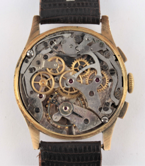 Zlaté náramkové hodinky - chronograf 
