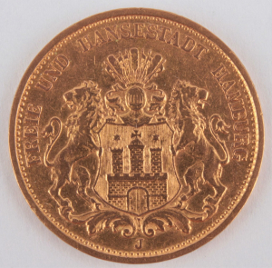 Zlatá mince: 20 Marka 1877