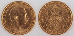 Zlatá mince: 20 Marka 1911