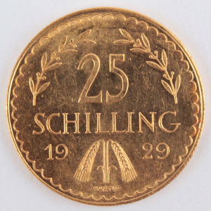 Zlatá mince: 25 Schilling 1929