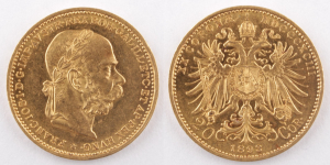 Zlatá mince: 20 Koruna FJI 1893