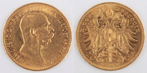Zlatá mince: 10 Koruna 1909