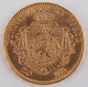 Zlatá mince: 20 Frank 1875