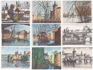 Josef Štefan Maleček (1890 - 1983) - Konvolut 9 litografií