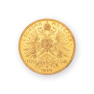Zlatá 100 Koruna 1910 - raženo 3 074 kusů