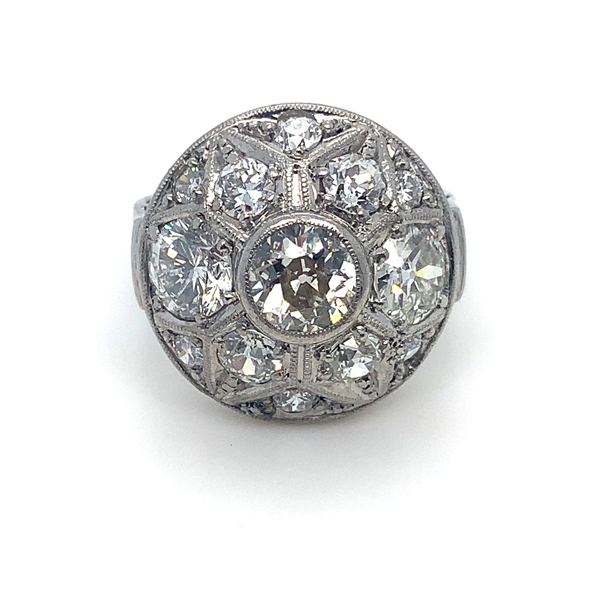 Luxusní prsten s diamanty | Art deco | Československo 1925 | 18k zlato