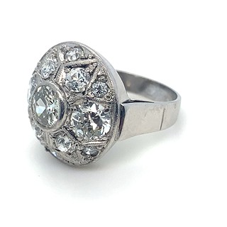 Luxusní prsten s diamanty | Art deco | Československo 1925 | 18k zlato