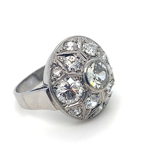 Luxusní prsten s diamanty | Art deco | Československo 1925 | 18k zlato