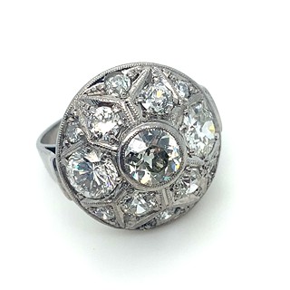 Luxusní prsten s diamanty | Art deco | Československo 1925 | 18k zlato