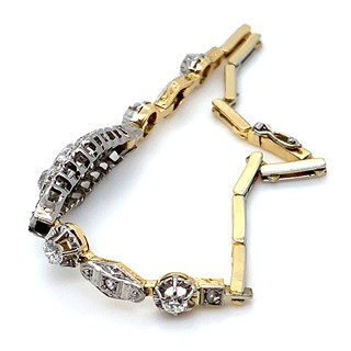 Luxusní náramek s diamanty | Art deco | Československo 1930