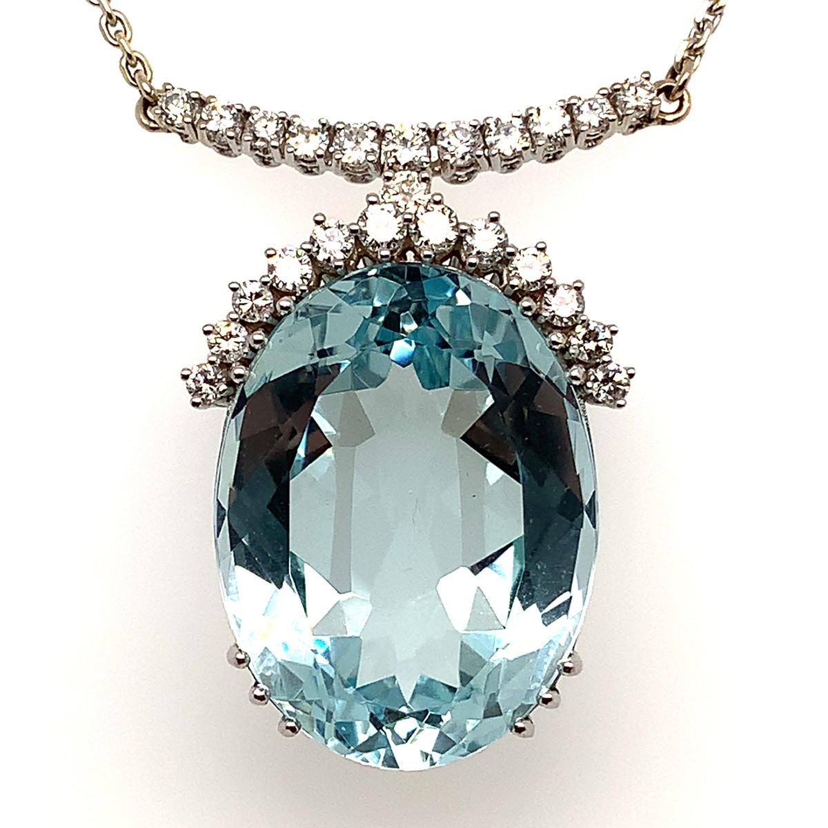 Závěs s diamanty a akvamarínem | Německo 1980 | znalecký posudek