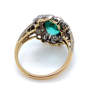 Prsten s diamanty a smaragdem | Art deco | Československo 1935 | znalecký posudek