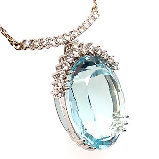 Závěs s diamanty a akvamarínem | Německo 1980 | znalecký posudek