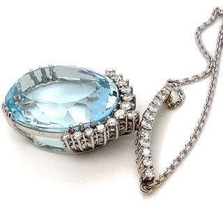 Závěs s diamanty a akvamarínem | Německo 1980 | znalecký posudek