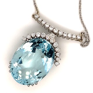 Závěs s diamanty a akvamarínem | Německo 1980 | znalecký posudek