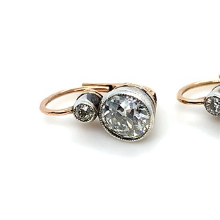 Náušnice s diamanty | Rakousko - Uhersko -Vídeň | Liška punc