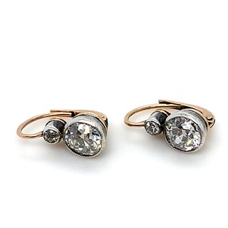 Náušnice s diamanty | Rakousko - Uhersko -Vídeň  | Liška punc