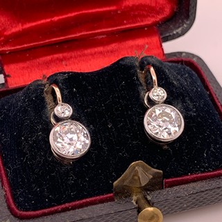 Náušnice s diamanty | Rakousko - Uhersko -Vídeň | Liška punc