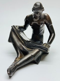 Franta Anýž - Bronzová soška čtenářky (původní odlitek) I ArtDeco I kolem roku 1930