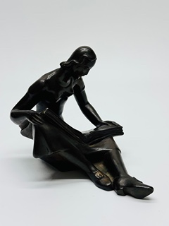 Franta Anýž - Bronzová soška čtenářky (původní odlitek) I ArtDeco I kolem roku 1930