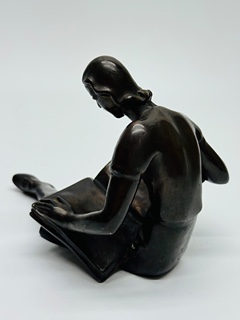 Franta Anýž - Bronzová soška čtenářky (původní odlitek) I ArtDeco I kolem roku 1930
