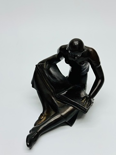 Franta Anýž - Bronzová soška čtenářky (původní odlitek) I ArtDeco I kolem roku 1930