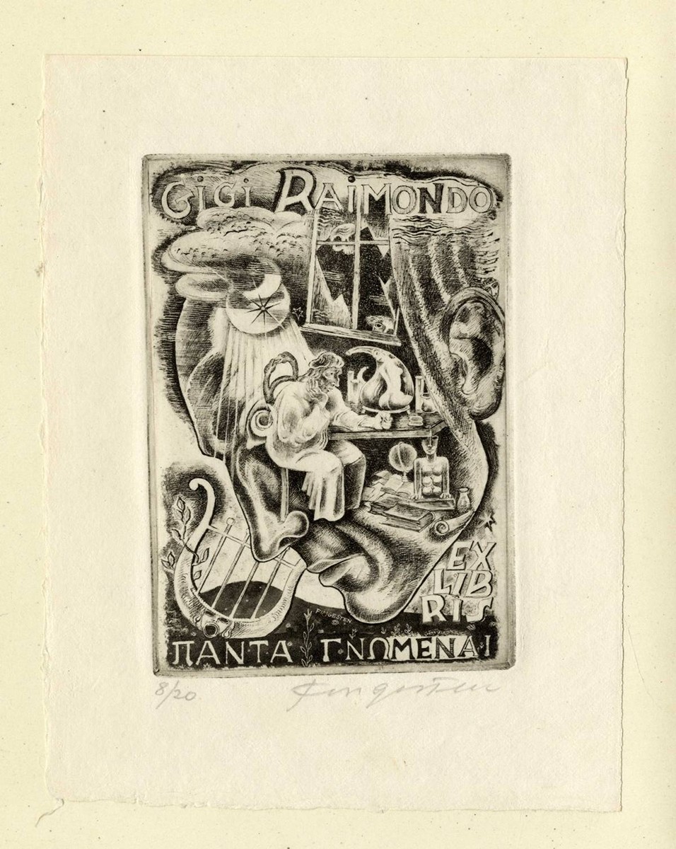 Michel Fingesten (1884 - 1943) - Ex Libris Gigi Raimondo - Panta gnomena I