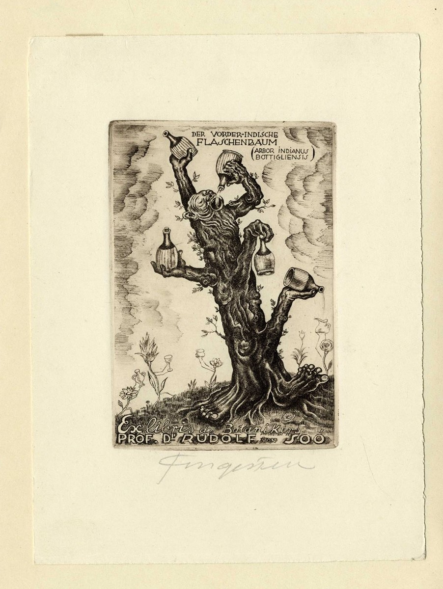 Fingesten, Michel (1884-1943) - Ex Libris des Botanikers Prof. Dr. Rudolf von Soó