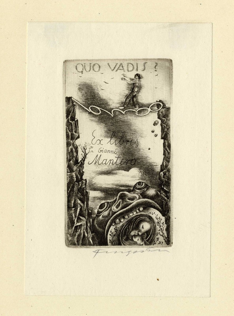 Fingesten, Michel (1884-1943) - Ex Libris Gianni Mantero "Quo vadis?"