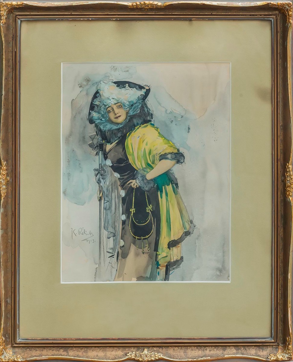 Rélink Karel (1880-1945) - "Kolombína - dáma se špacírkou"