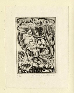 Michel Fingesten (1884 - 1943) - Ex Libris Gigi Raimondo - Panta gnomena I