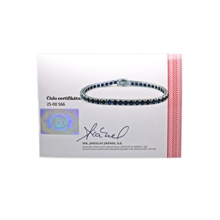 Zlatý náramek s přírodními safíry 8,25 ct + certifikát