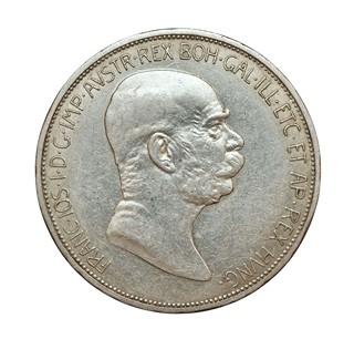 Stříbrná mince 5 Koruna 1908 Jubilejní - Franc Josef I.