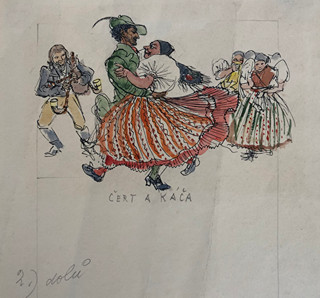 Milada Marešová (1901 - 1987) - Ilustrace pohádky Čert a Káča