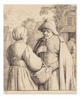 Adriaen Van Ostade (1610 - 1685) - Muž a žena v rozhovoru
