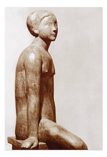 Jiří Kryštůfek (1932 - 2016) - Děvče s hruškou - studie (velká sádrová plastika)
