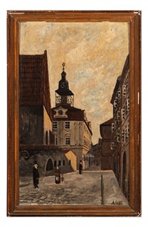 Adolf Kohn (1868 - 1953) - Židovské město se synagogou a radnicí