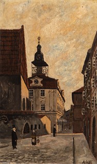 Adolf Kohn (1868 - 1953) - Židovské město se synagogou a radnicí