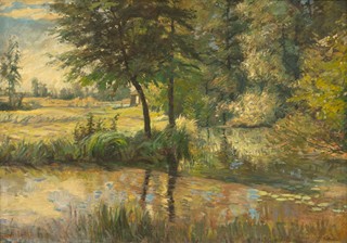 Stanislav Hudeček (1872 - 1947) - Krajina s rybníčkem